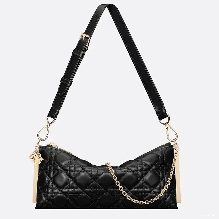 Cannage Lambskin Bag Club Dior Black 0501 Hot Sale